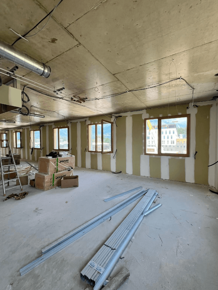 Salle en chantier